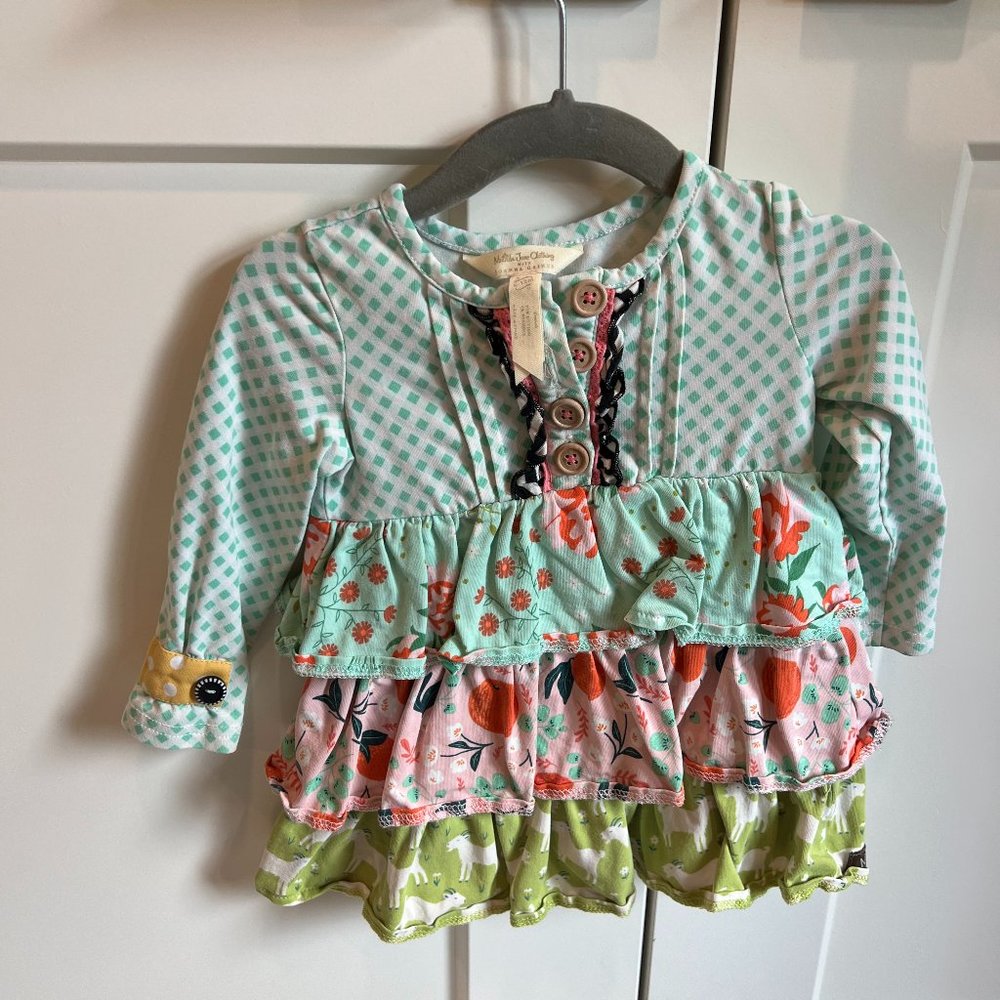 Matilda Jane w Joanna Gaines Ruffled Seedling Tiered Dress, 12-18 months